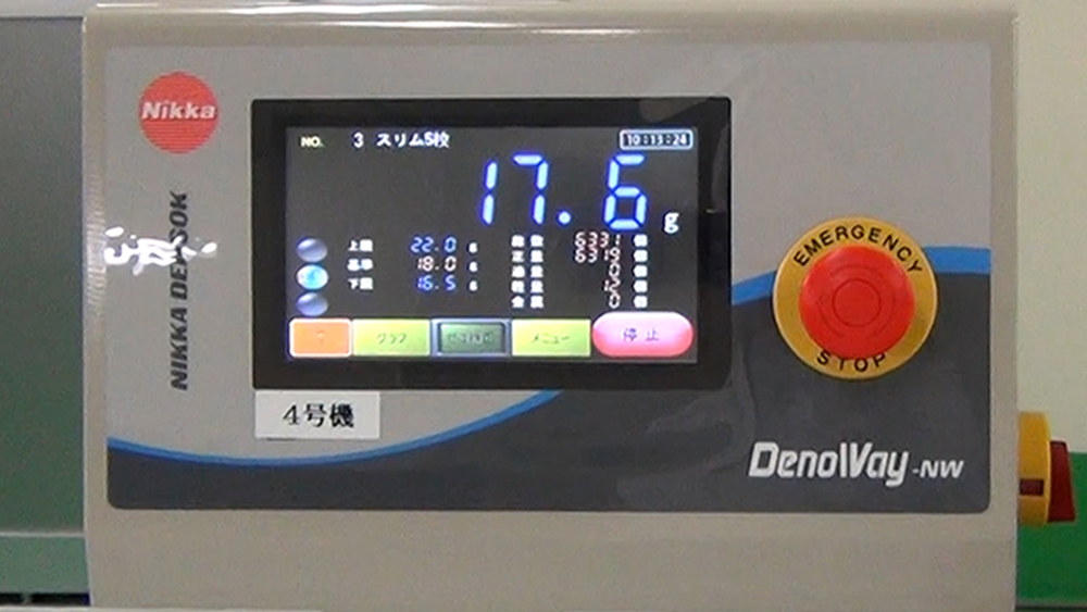 重量チェッカーによる重量検査